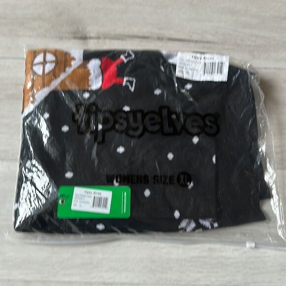 TIPSY ELVES WOMEN'S LIGHT SHOW LIGHT UP UGLY CHRISTMAS SWEATER  IN BLACK SIZE XL - Picture 4 of 6